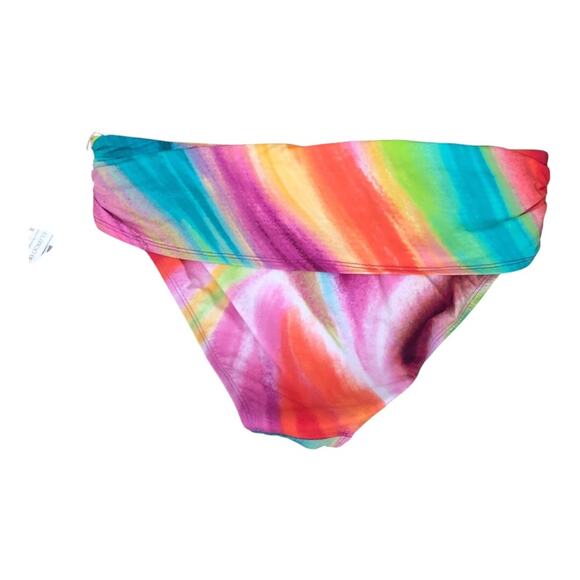 Bleu Rod Beattie NWT Multi Brushstroke Front Band Colorful Bikini Bottom Size 14 - Picture 3 of 16